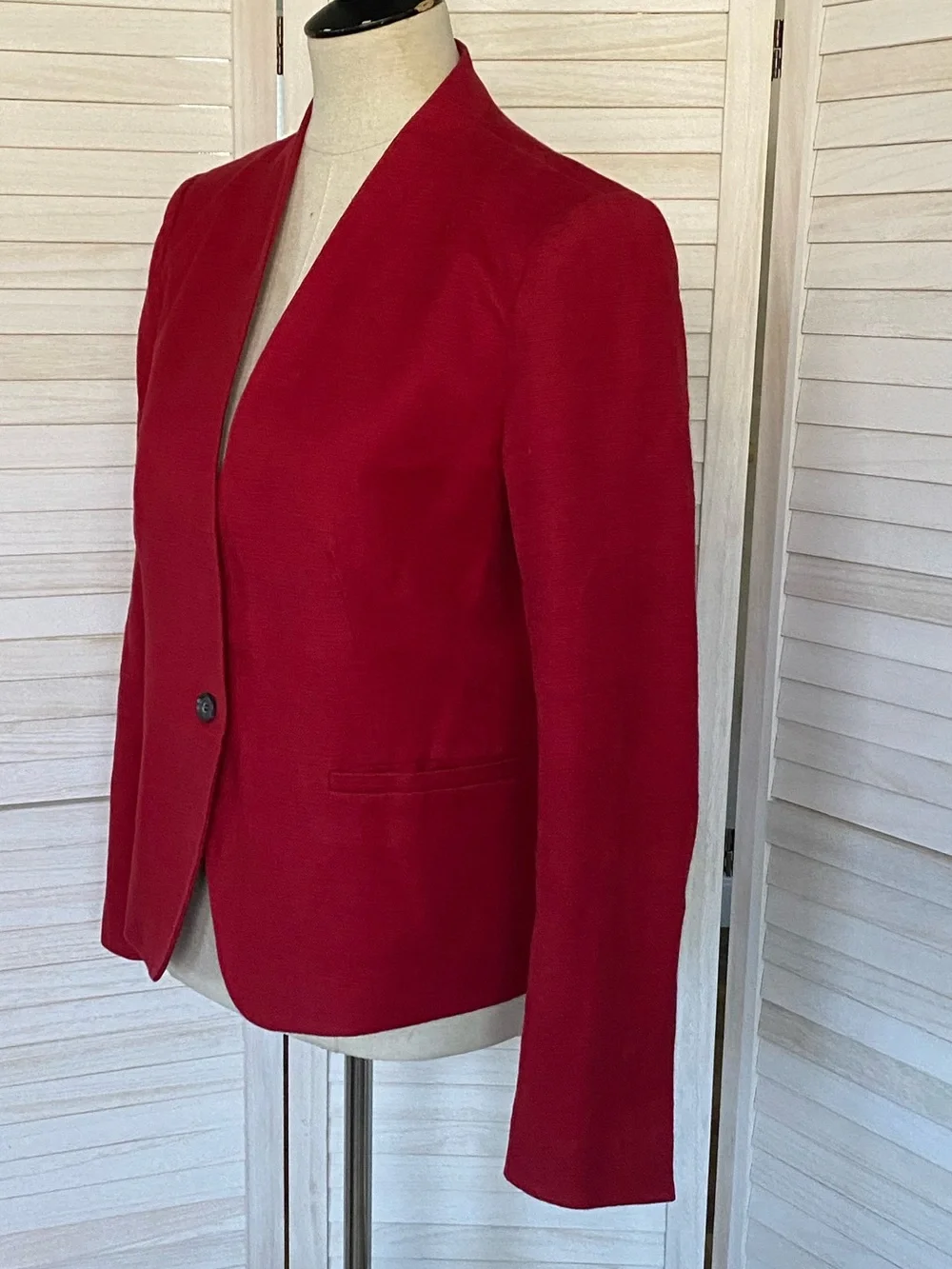 LOFT Textured Collarless Single-Button Blazer SZ 8 - Picture 11 of 12